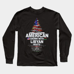 Christmas Tree  American Grown With Libyan Roots - Gift for Libyan From Libya Long Sleeve T-Shirt